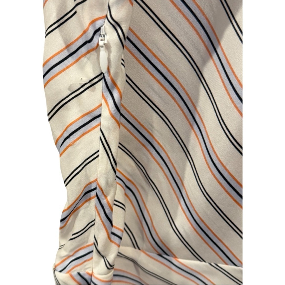 Lewit Laurie striped draped asymmetric silk blend top Womens XL NWOT - Picture 6 of 8